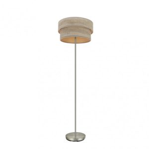 Pie Salon Doble Smile 1xe27 Niquel/madera Gris 162x40x40 Cm